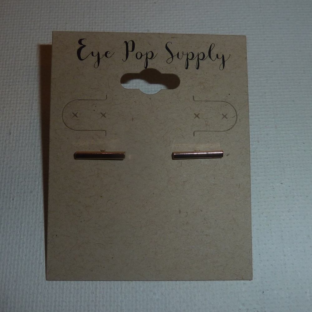 Studs Simply Fashion Earrings Gold Bar Small 0.5 New